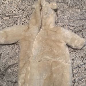 Restoration Hardware Faux Fur Baby Bunting-Ivory